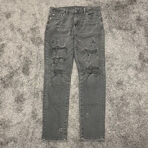 American Eagle Outfitters Men's Distressed Charcoal Jeans